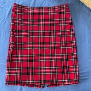 J Crew Red Plaid Women's Skirt